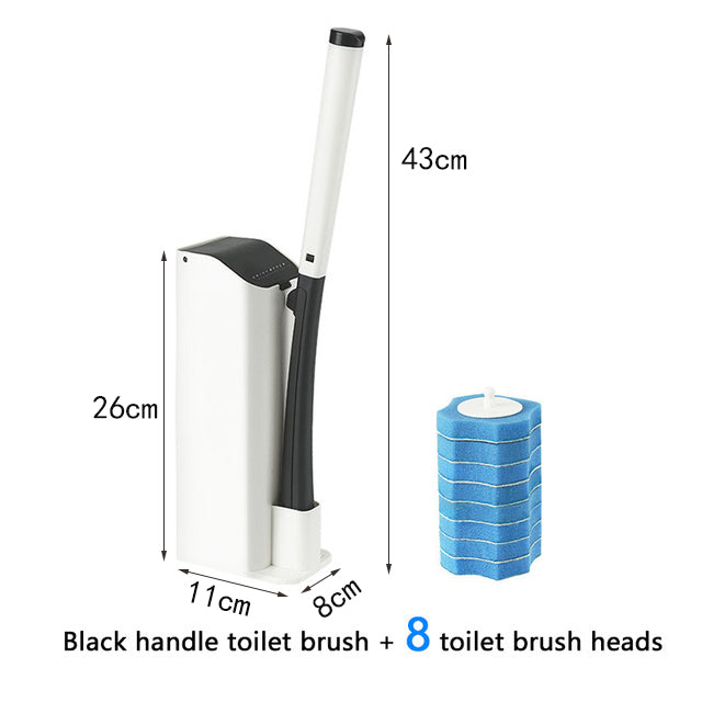 Disposable toilet brush set