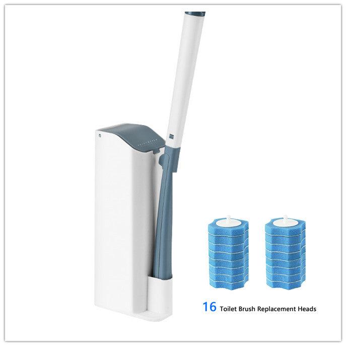 Disposable toilet brush set